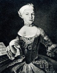 Maria Anna Mozart as a child (1763, by Lorenzoni?) 