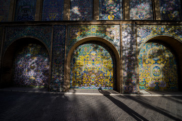 Tiled wall in Golestan Palace in Tehran, capital of Iran