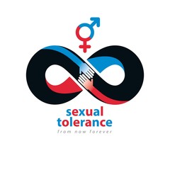 Sexual Tolerance hetero and homosexuals conceptual symbol, Zero