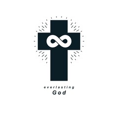 Everlasting God vector creative symbol design combined with infi