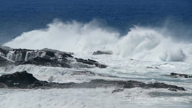 stormy waves braking at coast long shot 11173
