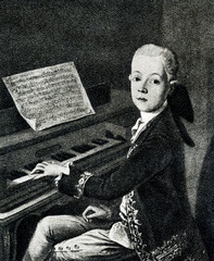 Mozart in Salzburg, 1766/67, by Franz Thaddaus Helbling - obrazy, fototapety, plakaty
