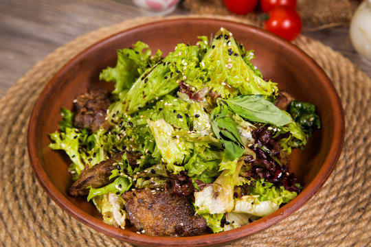 salad with liver