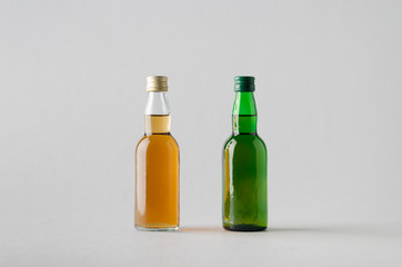 Miniature Spirits/Liquour Bottle Mock-Up - Two Bottles