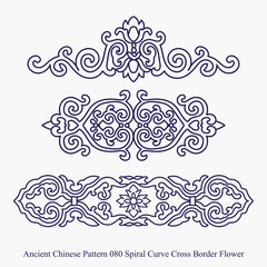 Ancient Chinese Pattern of Spiral Curve Cross Border Flower