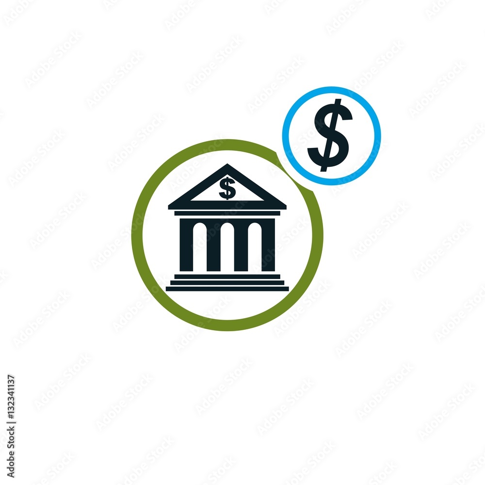 Wall mural banking and finance conceptual logo, unique vector symbol. banki