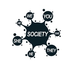 Social Relations conceptual logo, unique vector symbol. Society
