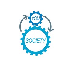 Social Relations conceptual logo, unique vector symbol. Society