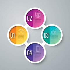 Infographic design vector and business icons with 4 options.