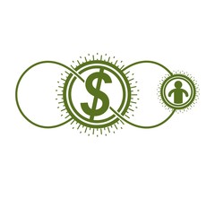 The Global Financial System conceptual logo, unique vector symbo