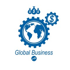 Global Business and E-Business creative logo, unique vector symb