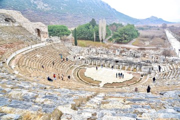The Great Theatre in the Archaeological Site of Ephesus in Turkey