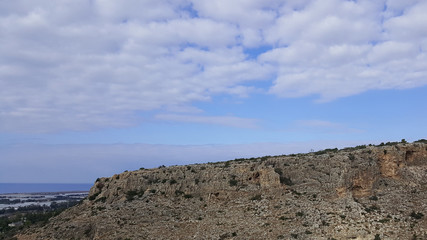 Sky and rocks scenery, Mediterranean nature landscape, Carmel national park