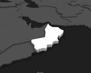 oman map 3D illustration