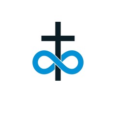 Immortal God conceptual symbol combined with infinity loop sign