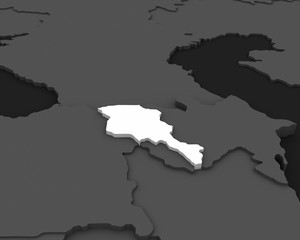armenia map 3D illustration