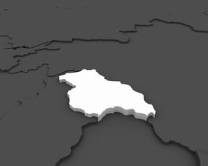 kashmir map 3D rendering