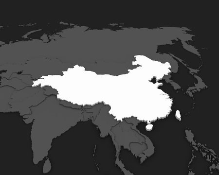 china map 3D rendering