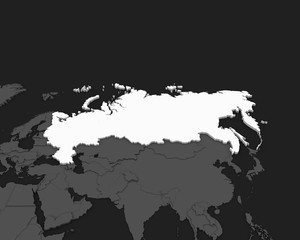 russia map 3D rendering