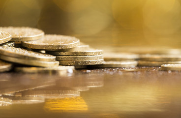 Golden coins - money savings concept