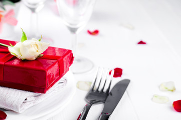 Valentines day table setting