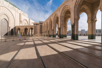Fototapeta na wymiar The Hassan II Mosque exterior pattern in Casablanca, Morocco 