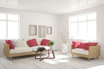 Modern interior design with sofa