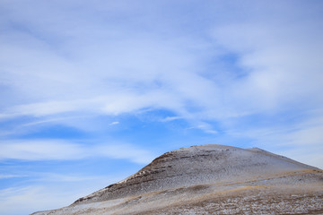 The top of the mountain and the sky
