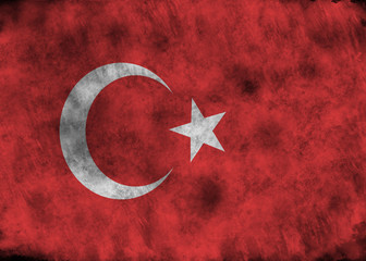 Grunge Turkey flag.