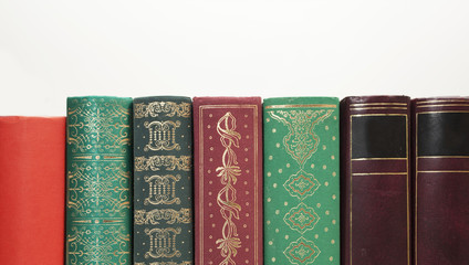 antique books   on a white background