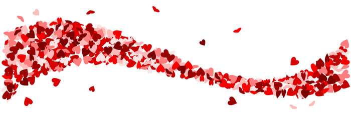 Obraz premium Rote Herzen als geschwungene Welle