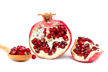 Pomegranate fruit isolated on a white background