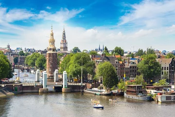 Plexiglas foto achterwand Panoramisch uitzicht over Amsterdam © Sergii Figurnyi