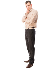 portrait of Male in full growth on a white background in the stu