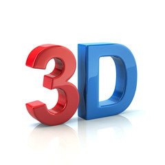 3d illustration of red and blue 3D word
