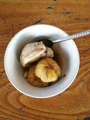 Close up of balut (boiled developing duck embryo) in Hanoi, Vietnam. This is a special cuisine in Asia countries.