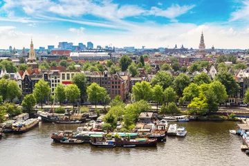 Fotobehang Panoramic view of Amsterdam © Sergii Figurnyi