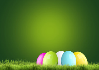 colorful hidden easter eggs 3d render