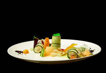 Stuffed zucchini rolls