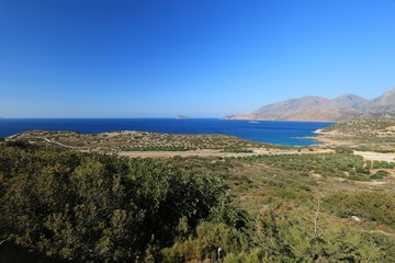 VIEW ON THE BAY OF MIRABELLO NEAR AGIOS NIKOLAOS, CRETE GREECE

