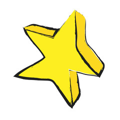  cartoon star, doodle icon