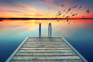 Obraz premium Badesteg am See