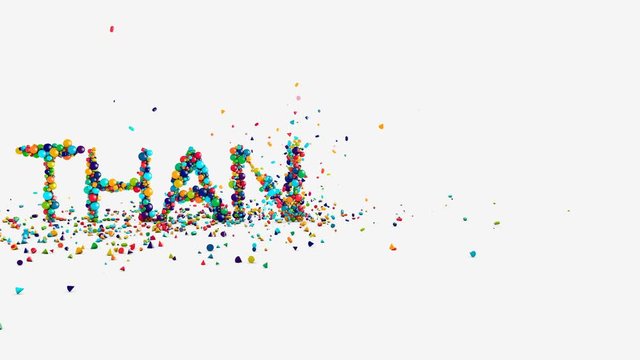 Motion graphics - thank you animation on white