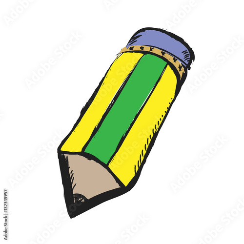 "doodle color pencil with eraser" photo libre de droits sur la banque d