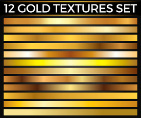 Vector Set of Gold Gradients, Golden Squares Collection, Textures Group Eps 10