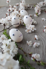 Fototapeta na wymiar Easter, happy eggs. Beautiful background