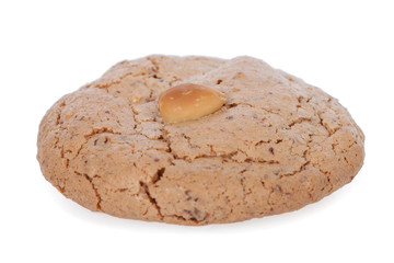 Almendrados, a typical and traditional almond biscuit from the Algarve region of Portugal, isolated on white background