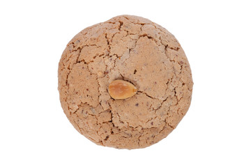 Almendrados, a typical and traditional almond biscuit from the Algarve region of Portugal, isolated on white background