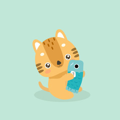 Cute cat illustration.