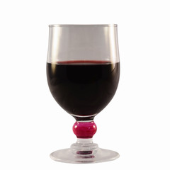 Glass of red wine isolated on white background